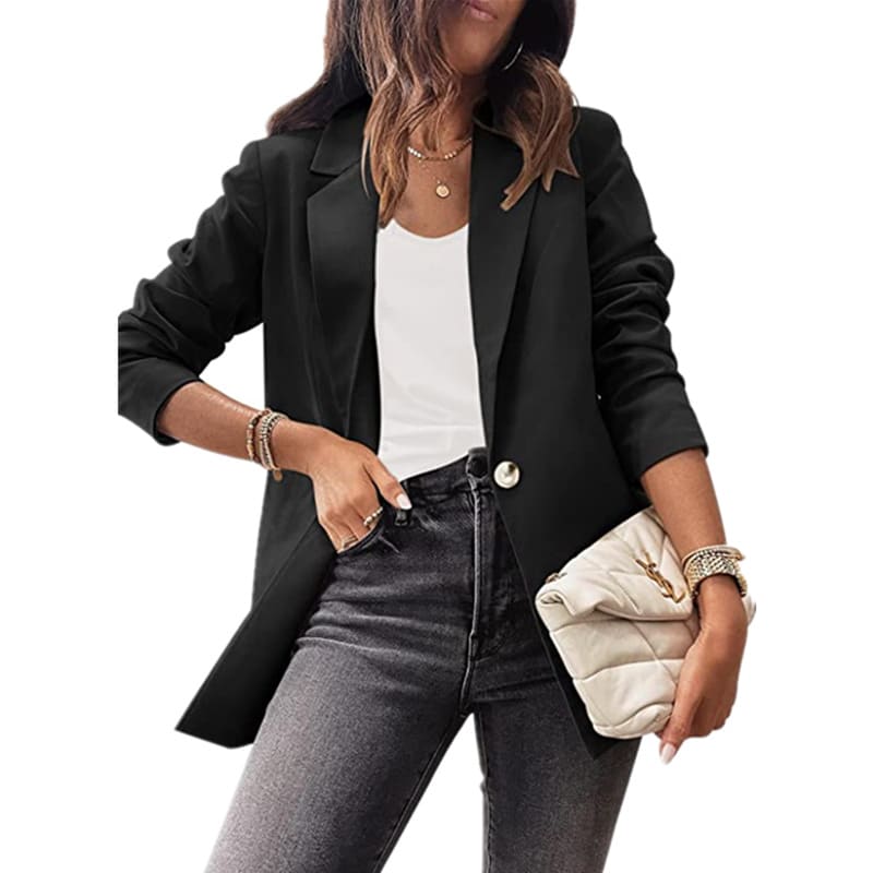 Women's Solid Color Casual Long Sleeve Small Suit OL view 3
