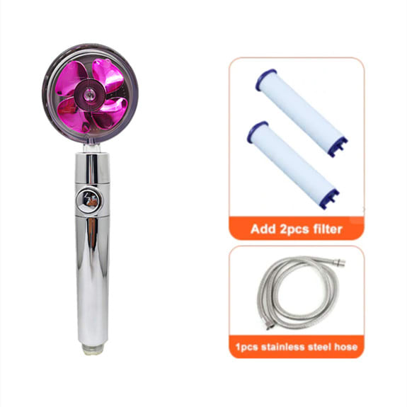Shower Head Water Saving Flow 360 Degrees Rotating With Small Fan ABS Rain High Pressure Spray Nozzle Bathroom Accessories view 9