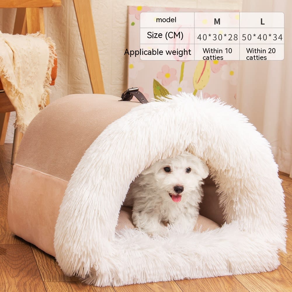 New Splice Portable Pet Nest Portable Autumn And Winter Warm Dog Nest Moisture-proof Long Fur Cat Nest Cross Border Pet Nest view 4