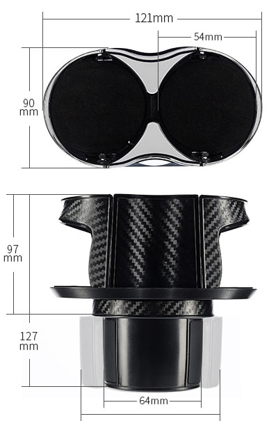 Car Water Cup Holder, Carbon Brazing, One-point Two-piece Beverage Holder, Adjustable Base view 3