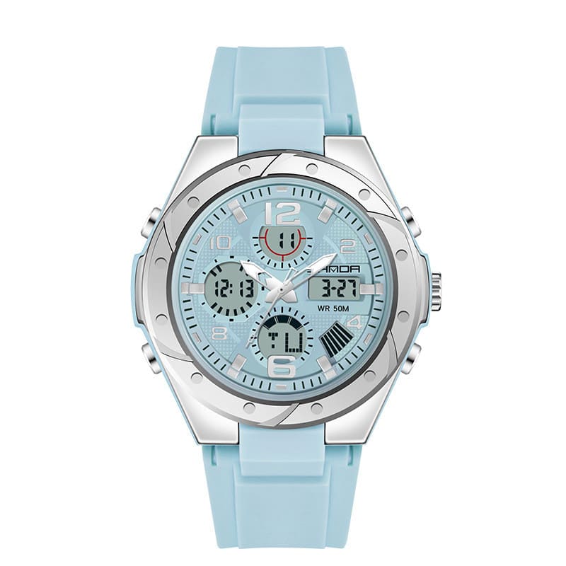 Men's Dual Display Waterproof Luminous Couple Sports Electronic Watch view 9