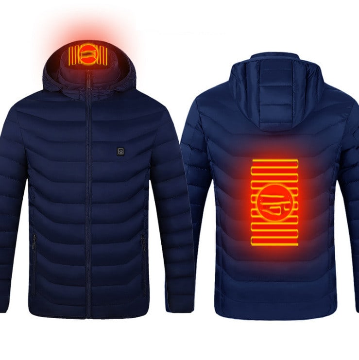Winter Heated Jacket USB Electric Cotton Coat Zip-up Heater Thermal Clothing Heating Vest For Men view 3