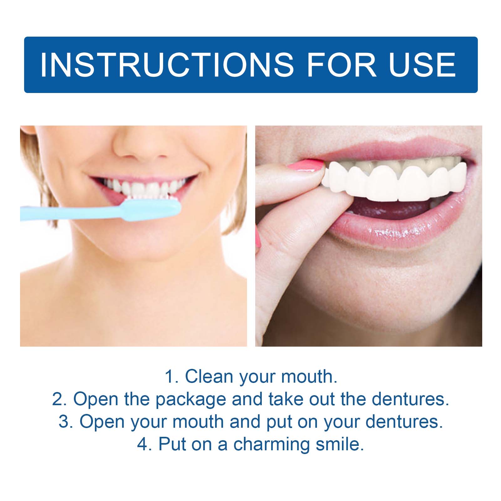 EELHOE Adjustable Snap On Dentures For Teeth Modification, Gap Filling, Braces, Orthodontics, And Dentures Kit view 6