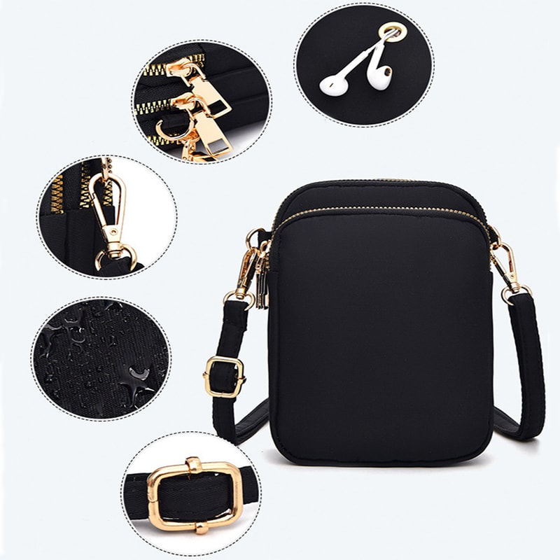 Small Shoulder Bags 3 Layers Of Pockets Mobile Phone Bag Outdoor Daily Crossbody Bag view 10