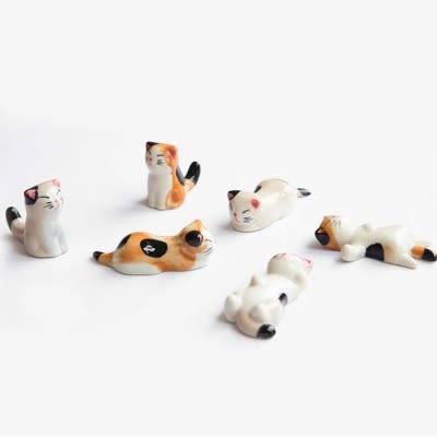 Ceramic Cat Chopstick Holder Chopstick Holder Desktop Pen Holder Craft Decoration view 2