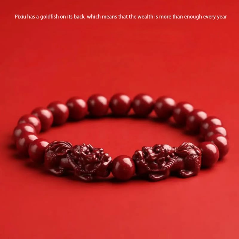 Cinnabar Double Pixiu Bracelet view 18