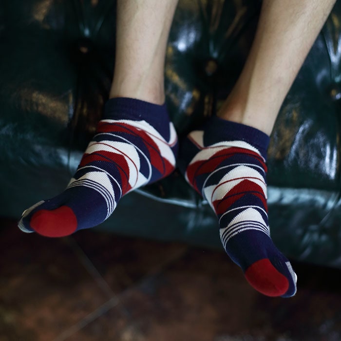 Fashion British Style Five-finger Split-toed Men's Socks Pure Cotton Breathable view 3