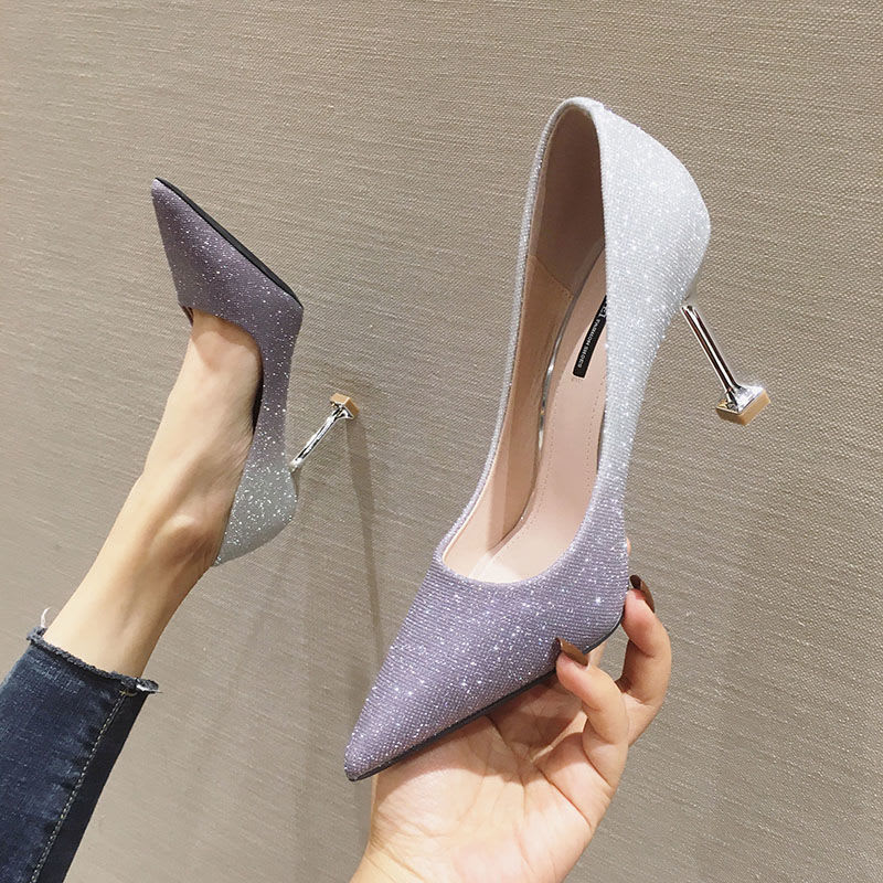 Gradient Sexy Pointed French Stiletto High Heels view 6