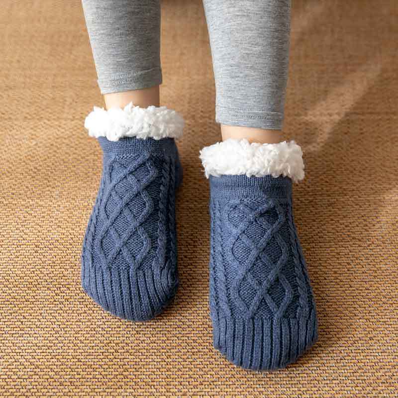 Winter Knitted Plush Floor Socks Home Warm Non-slip Carpet Socks Women view 2