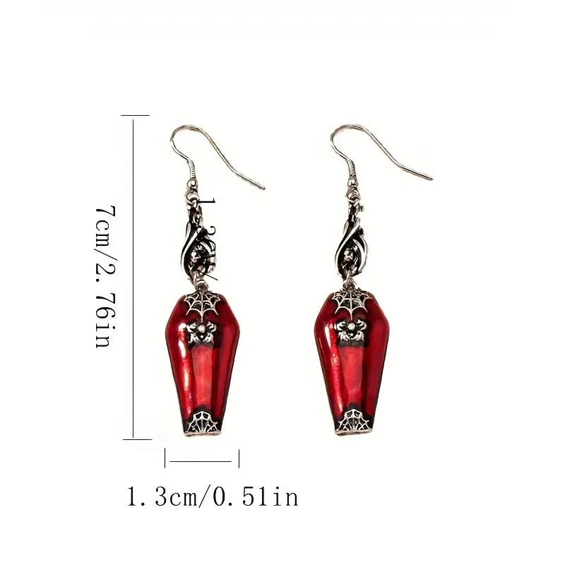 Halloween Earrings Ins Style Red Bat Spider Retro Earrings Jewelry view 6