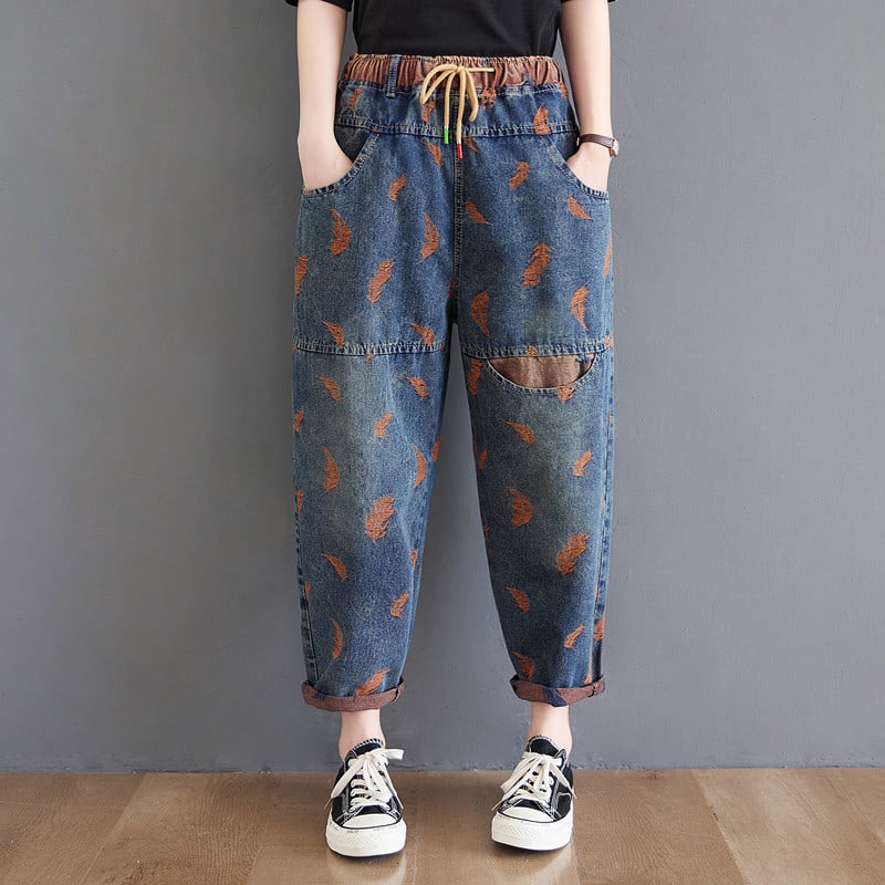 Women's Fashion Loose Slim Casual Jeans view 2