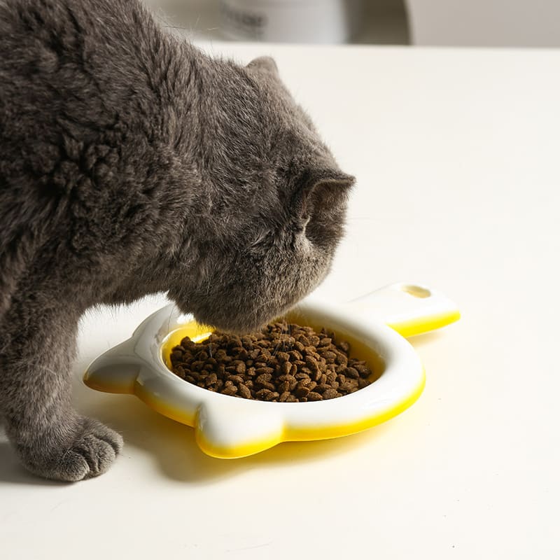 Ceramic Cat Bowl Cat Plate Snack Bowl Rice Bowl Dinner Plate Cat Food Bowl Pet Plate Shallow Mouth Bowl view 1