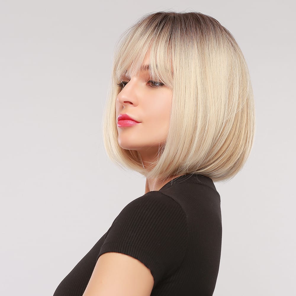 High Temperature Silk Material Ladies Wig BOB Head view 2
