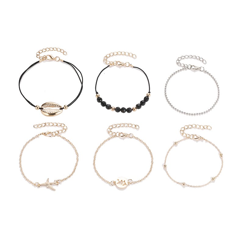 Six-piece Multi-layer Bracelet Hollow Map Set view 2