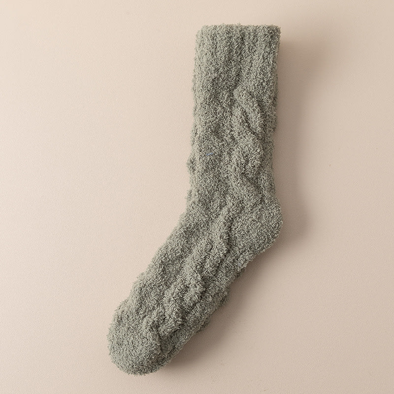 Winter Warm Fuzzy Coral Fleece Socks Women Men Velvet Thickened Home Sleepping Floor Socks view 2