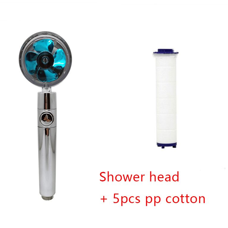 Shower Head Water Saving Flow 360 Degrees Rotating With Small Fan ABS Rain High Pressure Spray Nozzle Bathroom Accessories view 17
