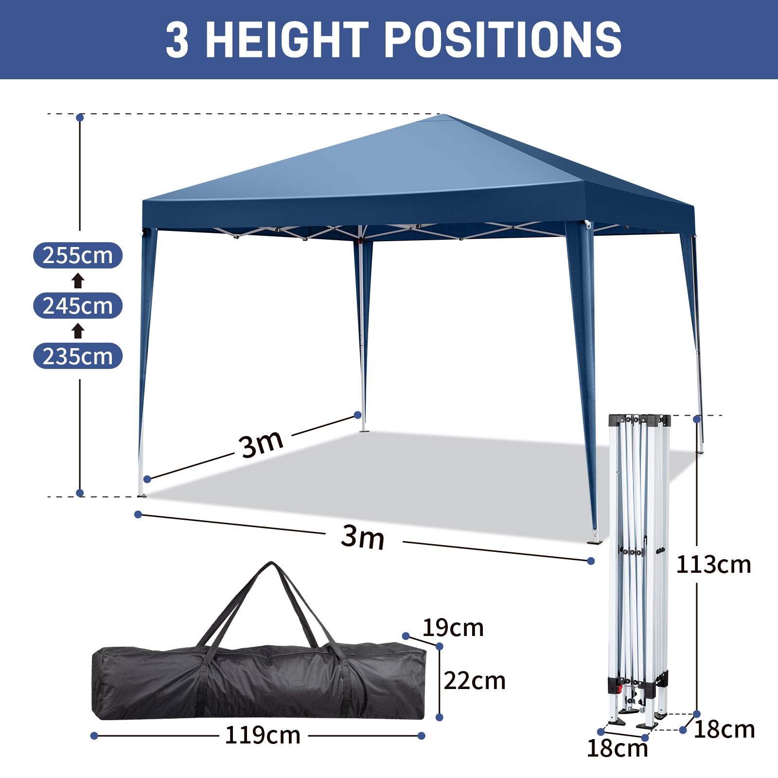 10x10ft Blue 4 Sided -2 Doors And 2 Windows Folding Shed view 27