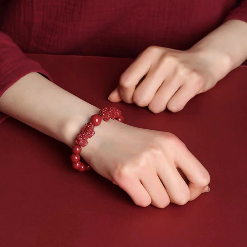 Cinnabar Double Pixiu Bracelet view 5