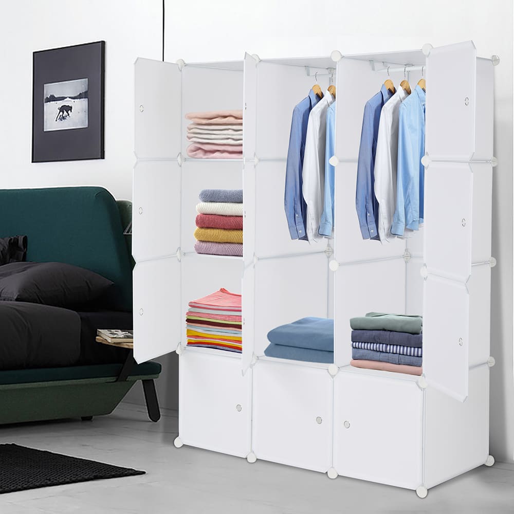 4-layer 12-compartment Rubik's Cube Wardrobe, Plastic, Can Be Freely Assembled DIY Style view 3