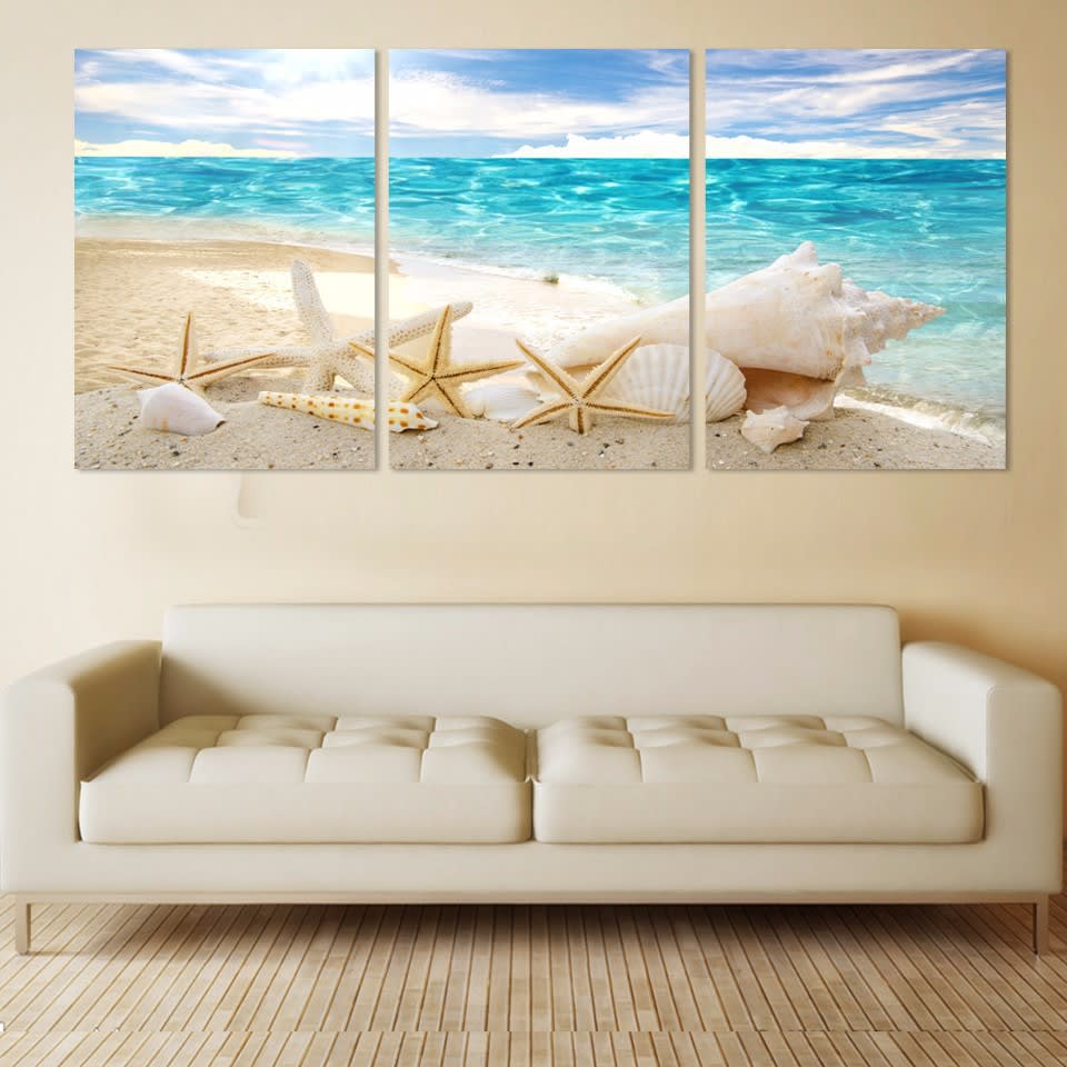 Micro Spray Home Living Room Triple Starfish Oil Painting view 4