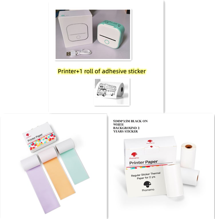Portable Mini Thermal Label Printer Home Photo Printer Student Wrong Question Printer Bluetooth-compatible Mini Label Printer Price Tag view 62