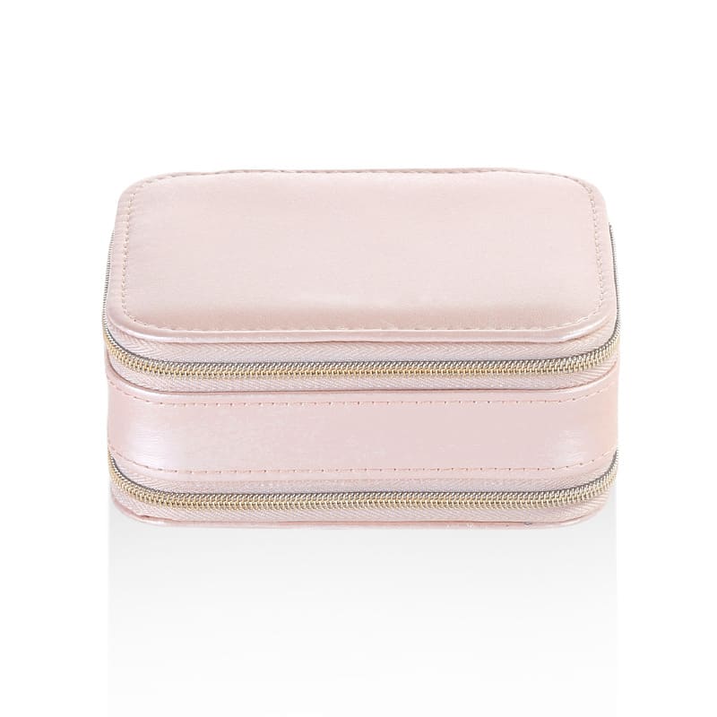 Simple Zipper Leather Jewelry Box Storage view 6