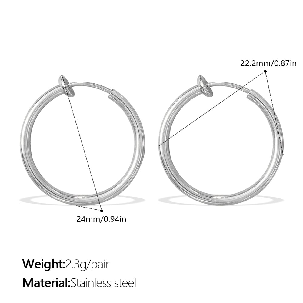 Retro Minimalist Geometric Round Earrings, Versatile And Unique Smooth Round Ear Cuffs view 11