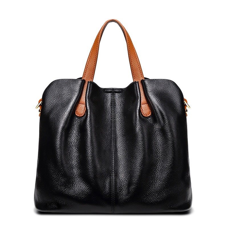 Womens Simple Casual Soft Leather Tote Bag view 4