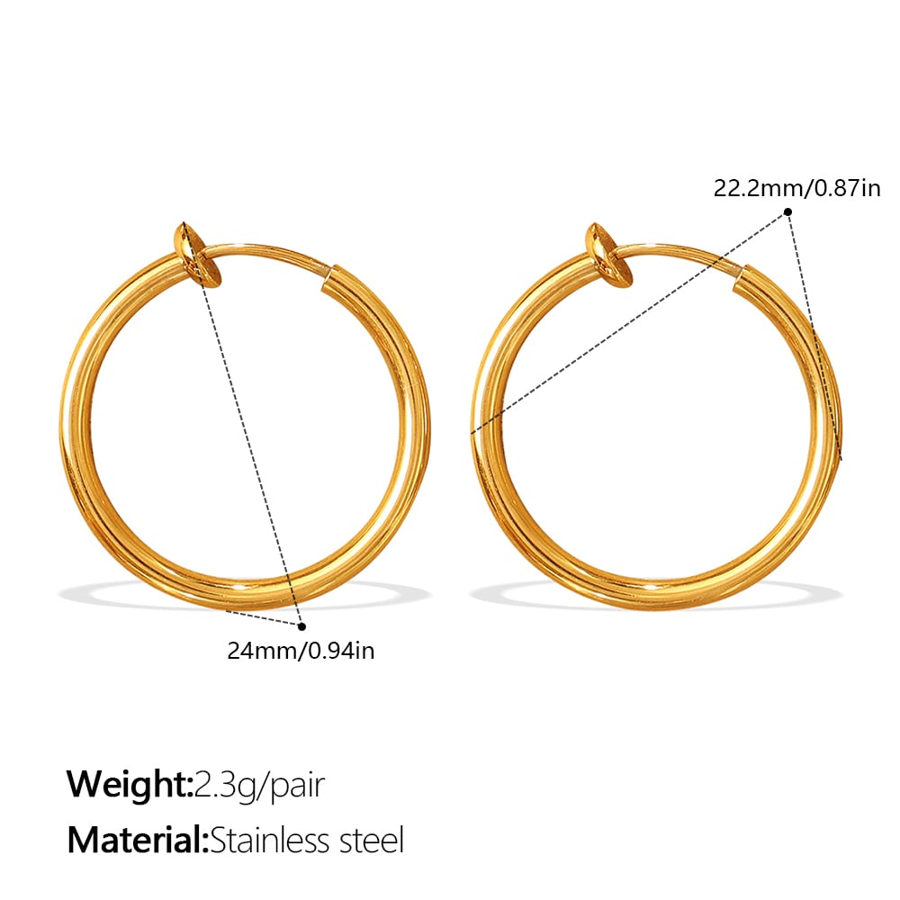 Retro Minimalist Geometric Round Earrings, Versatile And Unique Smooth Round Ear Cuffs view 1