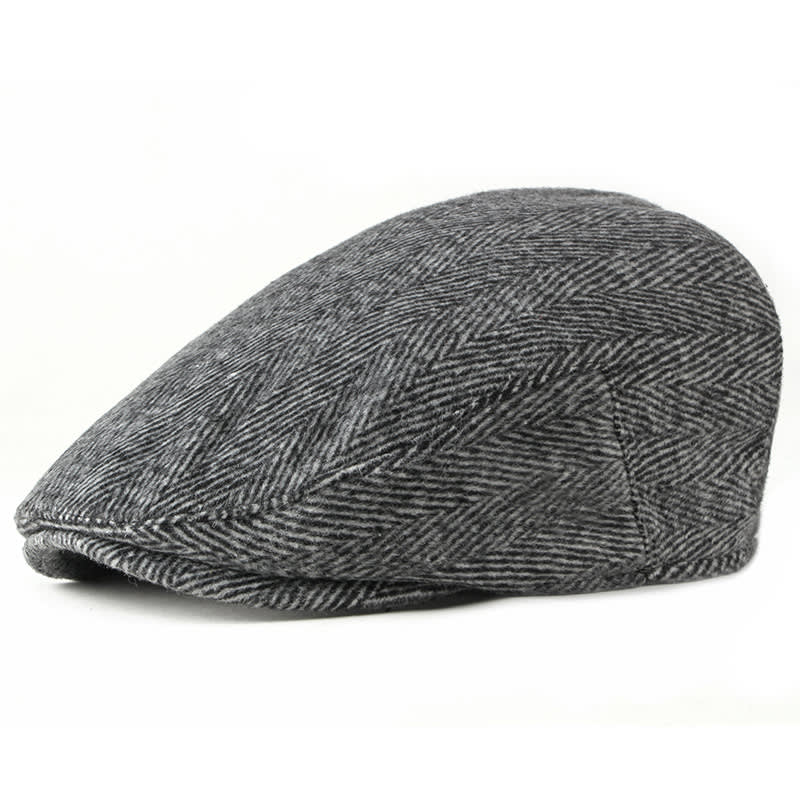 New Style Hat Male British Retro Woolen Beret Casual view 3