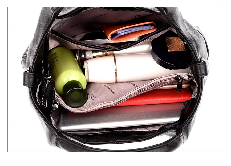 Lightweight Splicing Soft Leather Large Capacity Fashionable Mother Bag view 7