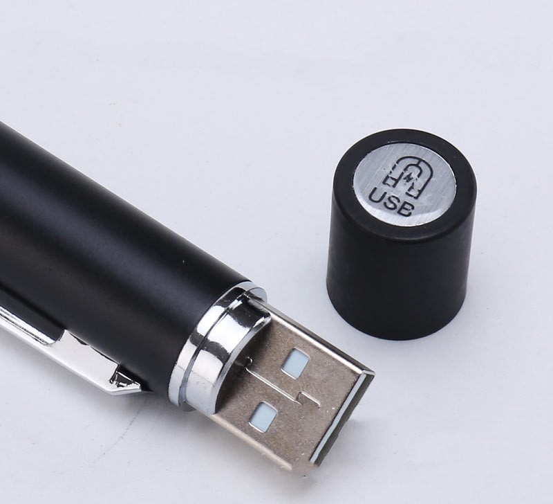 Led Stainless Steel Rechargeable Flashlight