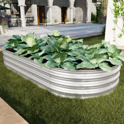 2Pcs 6x3x1ft Raised Garden Bed Kit, Galvanized Planter Raised Garden Beds For Outdoor For Vegetables,Flowers &Herbs, Heavy Duty, Rust-Resistant, Easy Assembly view 1