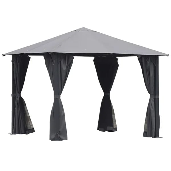 10ft X 10ft Patio Gazebo-Black-AS view 1
