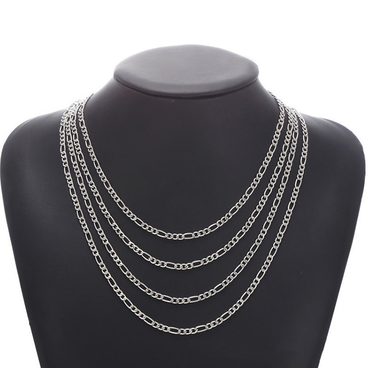 Stainless Steel Titanium Figaro Jewelry Chain view 3