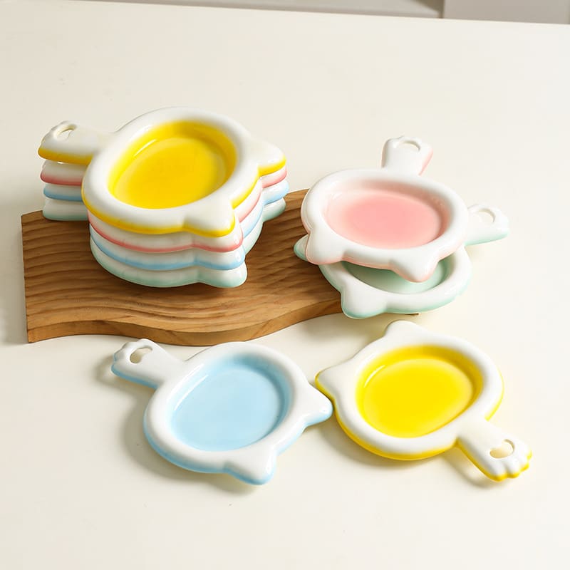 Ceramic Cat Bowl Cat Plate Snack Bowl Rice Bowl Dinner Plate Cat Food Bowl Pet Plate Shallow Mouth Bowl view 2
