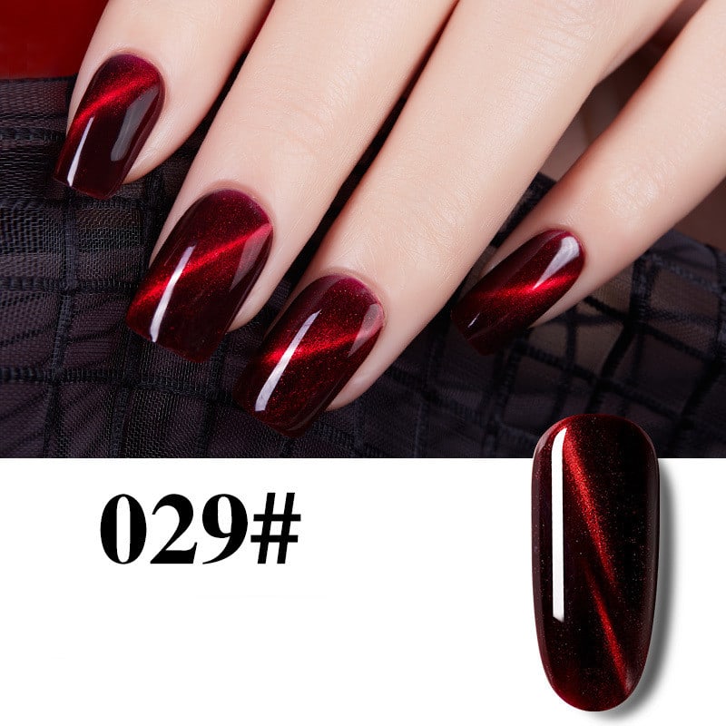 Flame Red Cat Eye Gel Enhancements view 5
