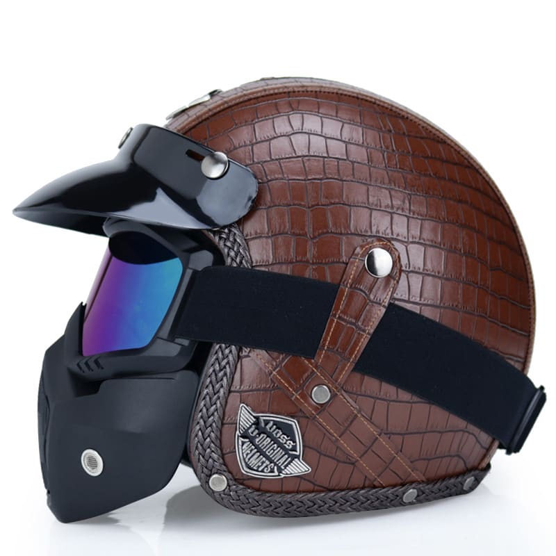 Retro Motorcycle Helmet Male Motorcycle view 5