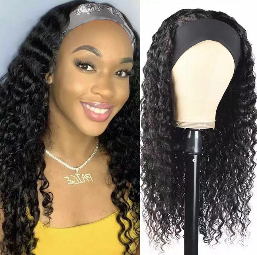 European And American Women's Head Scarf Wig Ice Silk Headband view 4