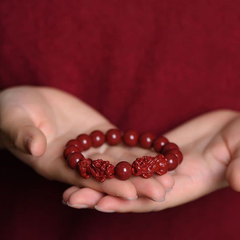 Cinnabar Double Pixiu Bracelet view 19
