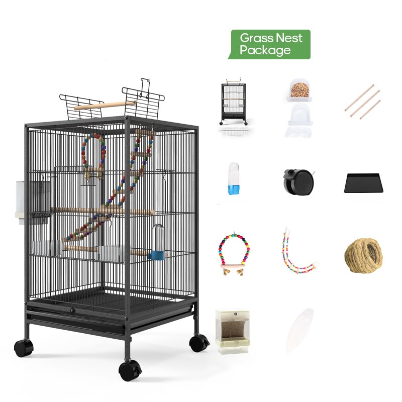 Parrot Xuanfeng Bird Cage With Feeder Toy Grass Nest Breeding Box view 5