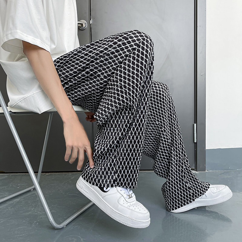 American Oldschool Casual Wide Leg Pants Men's Drape