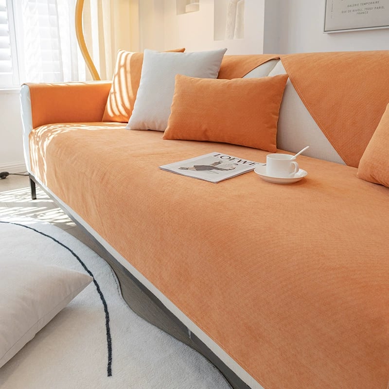 New Style Waterproof Sofa Cushion Anti-scratch Sofa Cover Solid Color Chenille Non-slip Four Seasons Universal Sofa Protection Cover view 3
