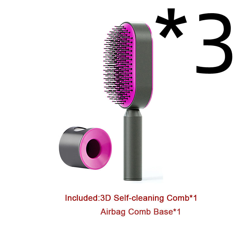 Self Cleaning Hair Brush For Women One-key Cleaning Hair Loss Airbag Massage Scalp Comb Anti-Static Hairbrush view 33