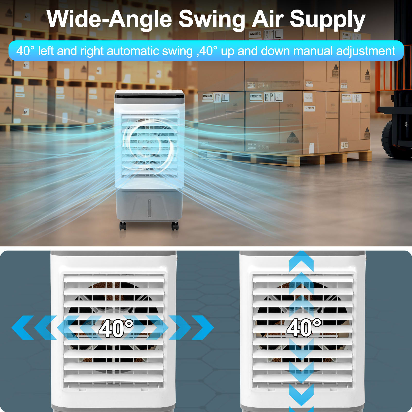 American Specification, Evaporative Air Cooler, Fan, Cooling And Humidification 3-in-1, 12-hour Timer view 6