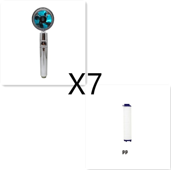 Shower Head Water Saving Flow 360 Degrees Rotating With Small Fan ABS Rain High Pressure Spray Nozzle Bathroom Accessories view 27