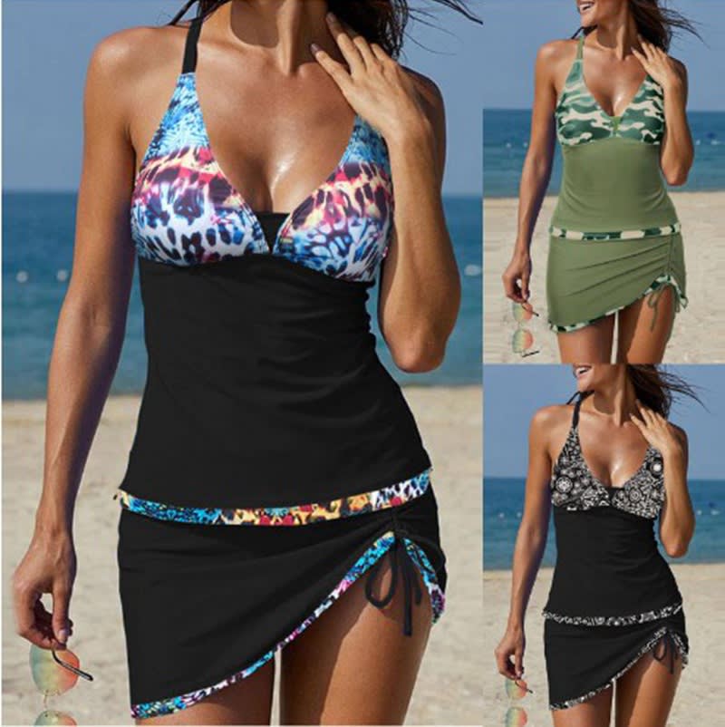 New Bikini Draw Rope V Neck Swimsuit Women view 2