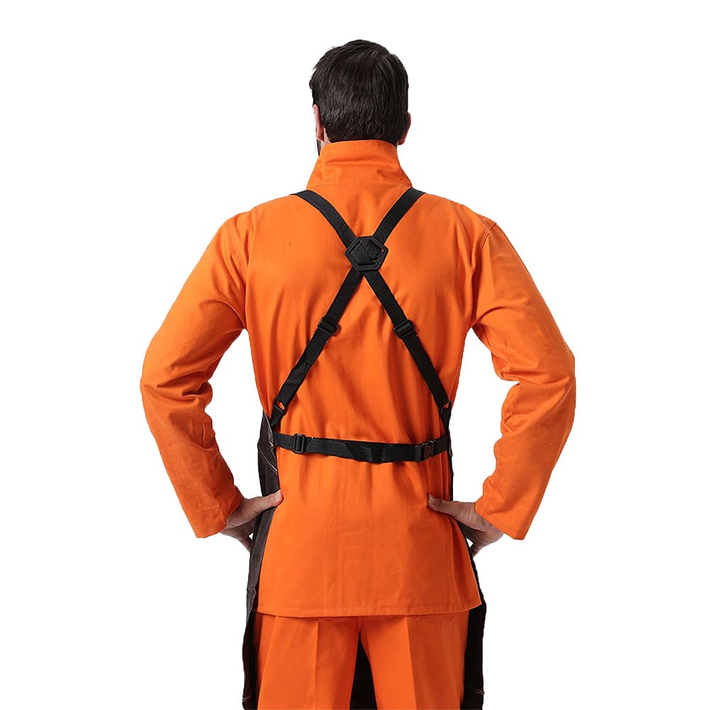 Brown Leather Breast Apron Wear Resistance Cut Insulation For Electric Welding Operation view 7