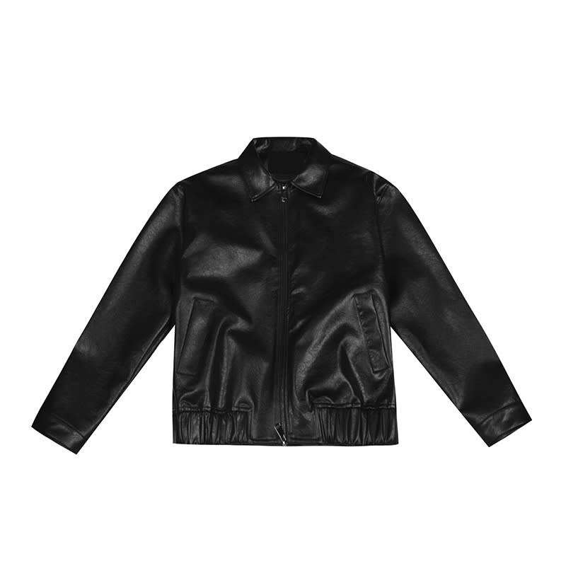 Retro Young Men's Loose Short Leather Jacket view 6