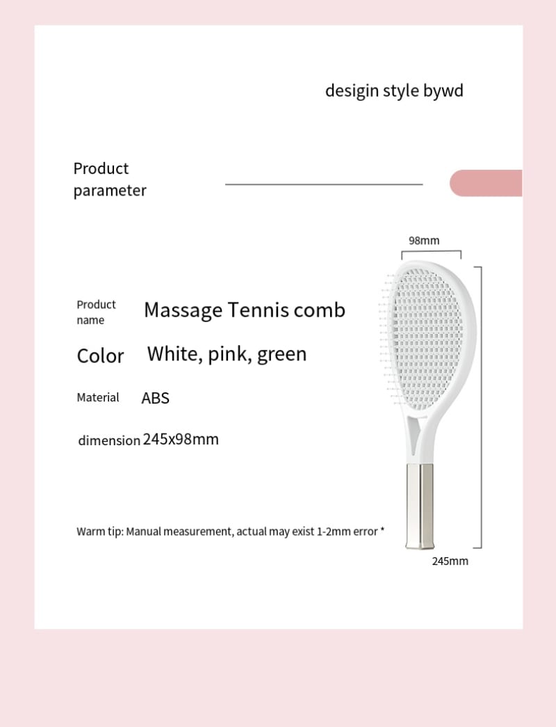 Hair Comb Tennis Racket Fluffy Combs High Skull Top Hair Artifact Airbag Cushion Massage Comb Barber Tools Hair Detangler Hairbrush For Thick Hair Self Cleaning Curly Hair Brush For Curly Hair view 6
